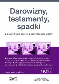 Darowizny testamenty spadki. Prawo - okładka książki