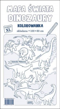 Mapa Świata Dinozaury Kolorowanka - okładka książki