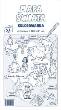 Mapa Świata Kolorowanka XL 2 sztuki - okładka książki