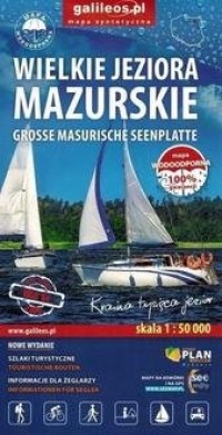 Wielkie Jeziora Mazurskie - mapa - okładka książki