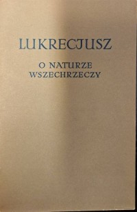 O naturze wszechrzeczy - okładka książki