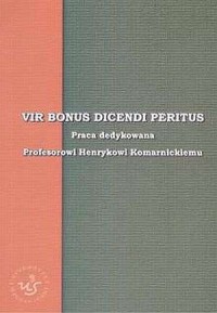 Vir bonus dicendi peritus. Praca - okładka książki