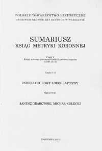 Sumariusz ksiąg metryki koronnej - okładka książki