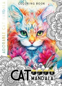 Kolorowanka A4 8 obrazków Cat mandala - okładka książki