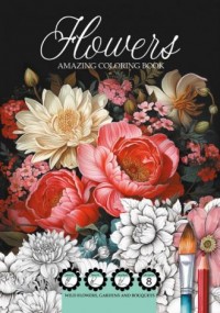 Kolorowanka A4 8 obrazków Flowers - okładka książki