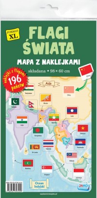 Flagi świata Mapa z naklejkami - okładka książki