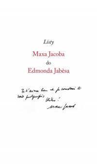 Listy Maxa Jacoba do Edmonda Jabesa - okładka książki