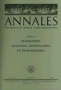 Annales UMCS, sec. B (Goegraphia, - okładka książki