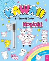 Kawaii z flamastrem Kociaki - okładka książki