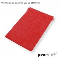 Woreczek jutowy czerwony 30x20cm - zdjęcie produktu