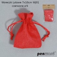 Woreczki jutowe czerwone 7x10cm - zdjęcie produktu