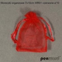 Woreczki organzowe czerwone 7x10cm - zdjęcie produktu