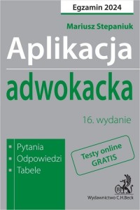 Aplikacja adwokacka 2024.  Pytania, - okładka książki