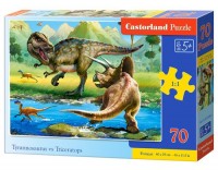 Puzzle 70 Tyrannosaurus vs Triceratops - zdjęcie zabawki, gry