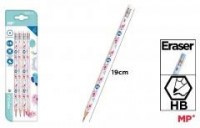 Ołówek z gumką HB 4szt Ptaki - zdjęcie produktu