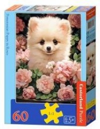 Puzzle 60 Pomeranian Puppy in Roses - zdjęcie zabawki, gry