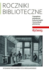 Roczniki Biblioteczne LXVII 67/2023. - okładka książki