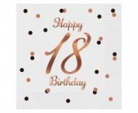 Serwetki Happy 18 Birthday białe - zdjęcie produktu