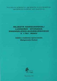 Rejestr warszawskiej ludności wyznania - okładka książki