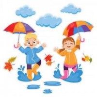 Dekoracje jesienne - Dzieci z parasolami - zdjęcie produktu