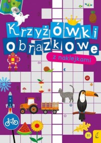 Krzyżówki obrazkowe z naklejkami - okładka książki