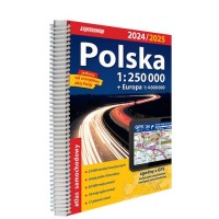 Polska atlas samochodowy 2024/25 - okładka książki