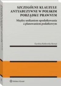 Szczególne klauzule antyabuzywne - okładka książki