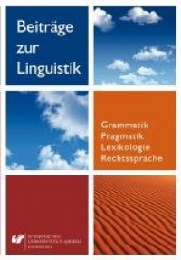 Beitrge zur Linguistik. Grammatik - okładka książki