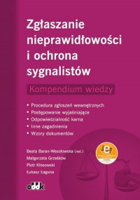 Zgłaszanie nieprawidłowości i ochrona - okładka książki