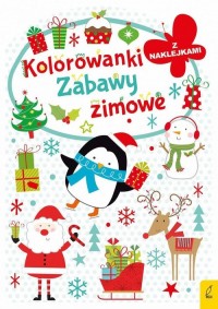 Zimowe zabawy Kolorowanki z naklejkami. - okładka książki