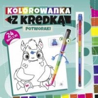 Kolorowanka z kredką. Potworki - okładka książki