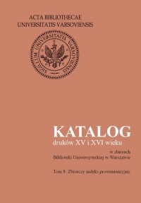 Katalog druków XV i XVI wieku w - okłakda ebooka