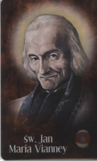 Karta św. Jan Maria Vianney z relikwiami - zdjęcie