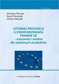 Czynniki produkcji a uwarunkowania - okłakda ebooka