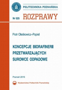 Koncepcje biorafinerii przetwarzających - okłakda ebooka