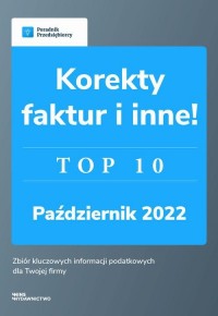 Korekty faktur i inne.Top10 październik - okłakda ebooka