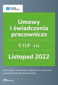 Umowy i świadczenia pracownicze - okłakda ebooka