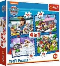 Puzzle 4w1 Psie sprawy TREFL - zdjęcie zabawki, gry