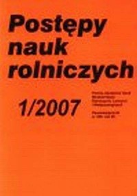 Postępy nauk rolniczych 1/2007 - okładka książki