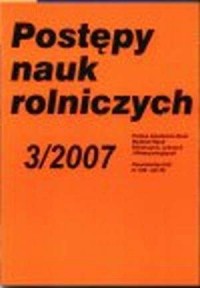 Postępy nauk rolniczych 3/2007 - okładka książki