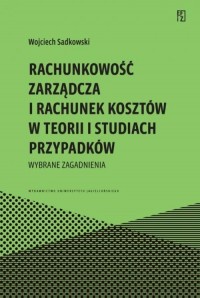 Rachunkowość zarządcza i rachunek - okładka książki