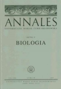Annales UMCS, sec. C (Biologia), - okładka książki