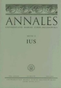 Annales UMCS, sec. G (Ius), vol. - okładka książki