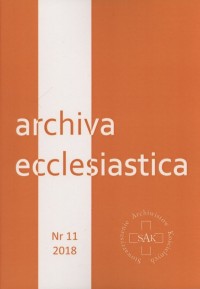 Archiva Ecclesiastica nr 11/2018 - okładka książki
