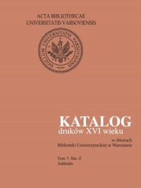 Katalog druków XVI wieku w zbiorach - okłakda ebooka