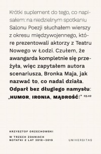 W trzech zdaniach Notatki z lat - okłakda ebooka