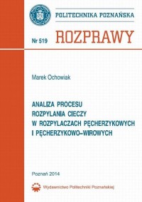 Analiza procesu rozpylania cieczy - okłakda ebooka