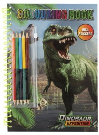 Kolorowanka Dinozaur + kredki - okładka książki