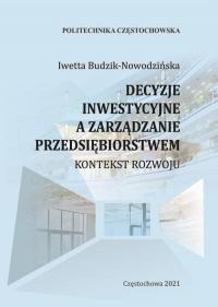 Decyzje inwestycyjne a zarządzanie - okłakda ebooka