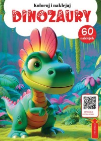 Kolorowanka z kodem QR - Dinozaury - okładka książki